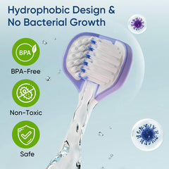 Non-slip silicone handle designed for little hands.