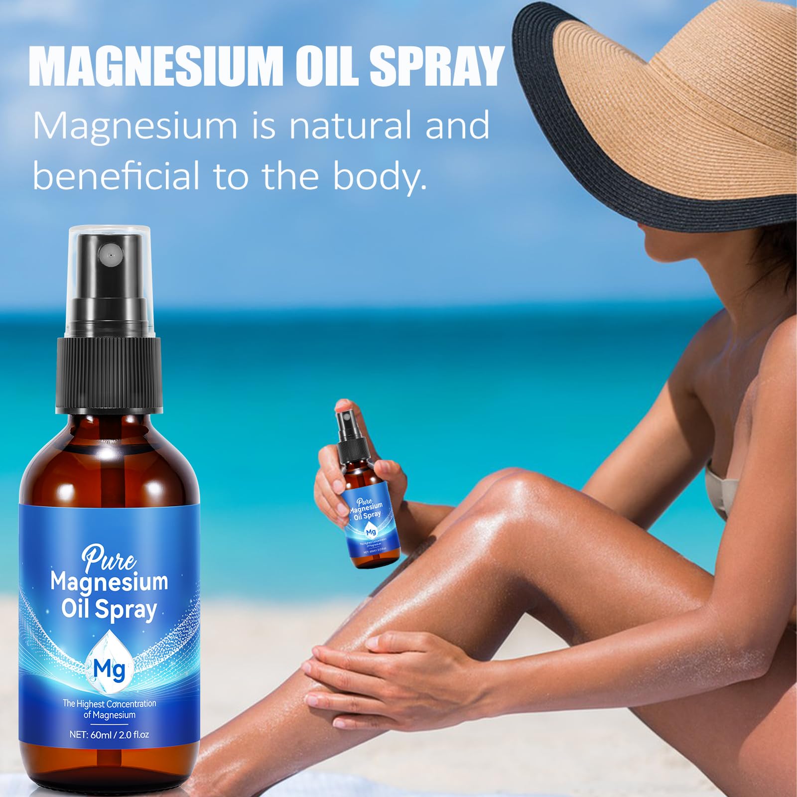 Easy-to-absorb magnesium oil spray close-up