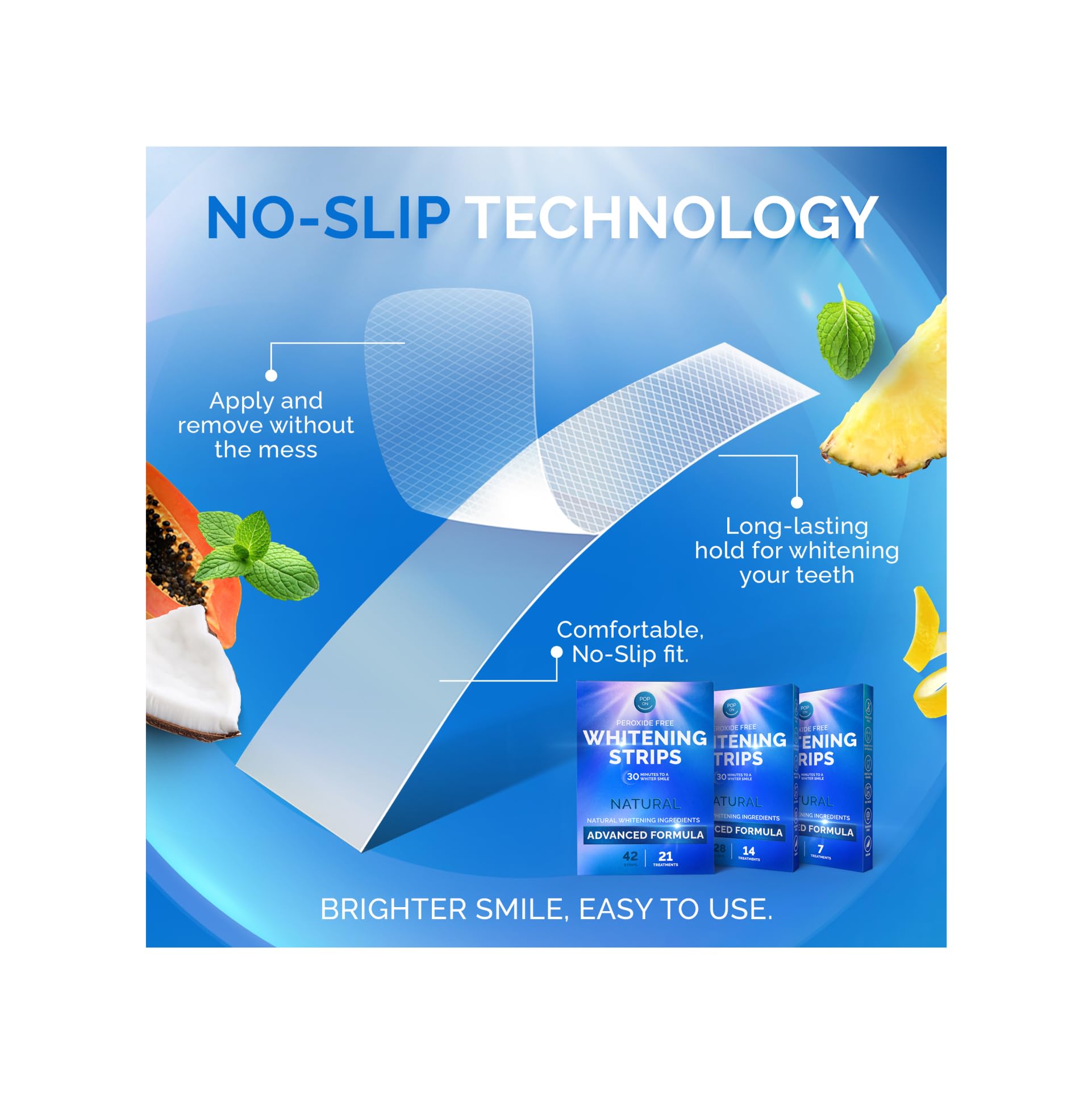 Easy application and removal of whitening strips
