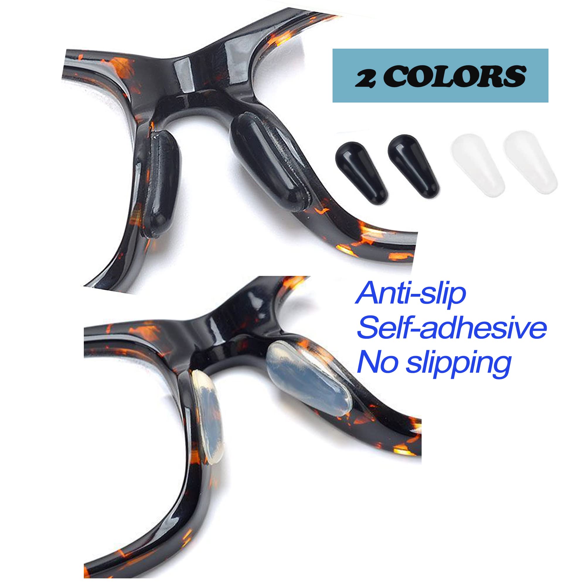 Step-by-step application of adhesive nose pads