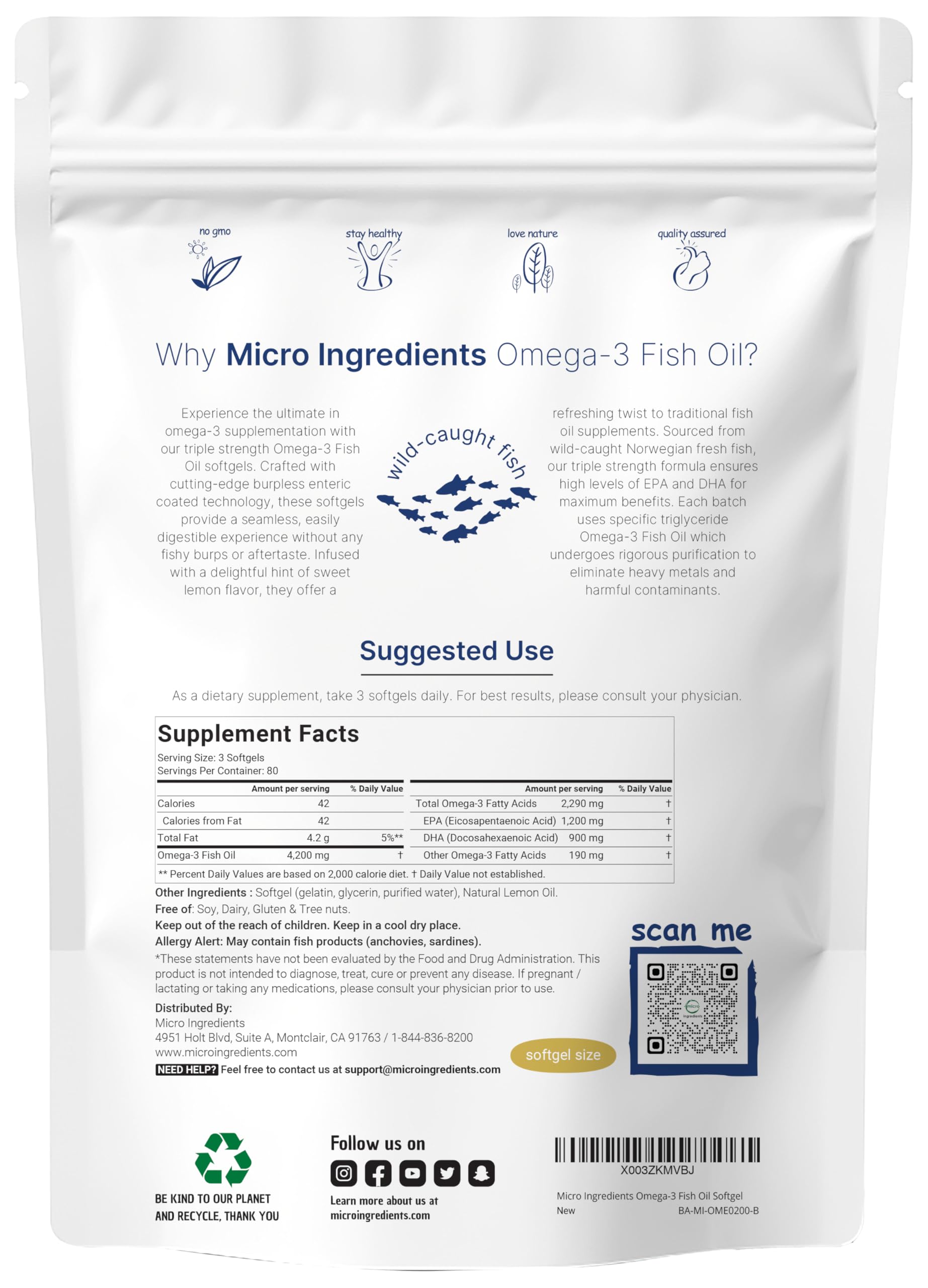 Easy-to-digest daily omega-3 softgels