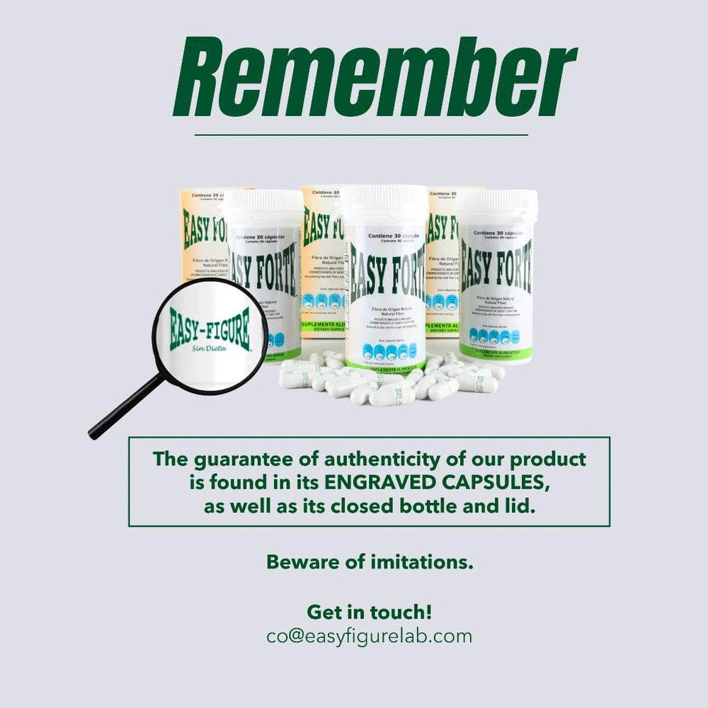 Nutrition facts label for Easy Forte 3-pack