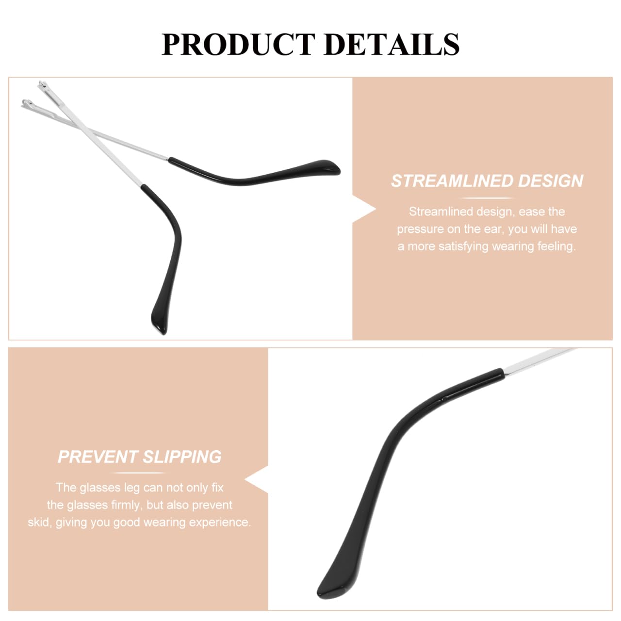Easy-install glasses arm