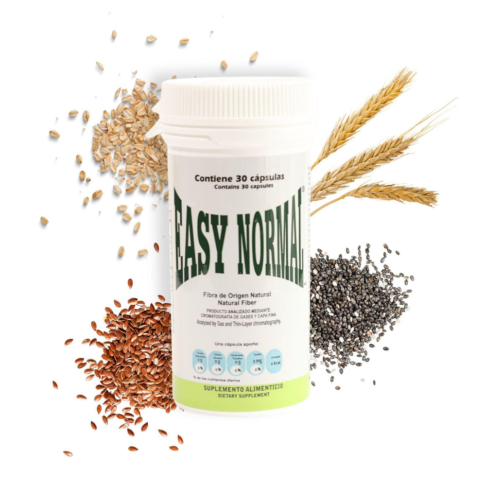 Natural ingredients illustration for Easy Normal fiber capsules