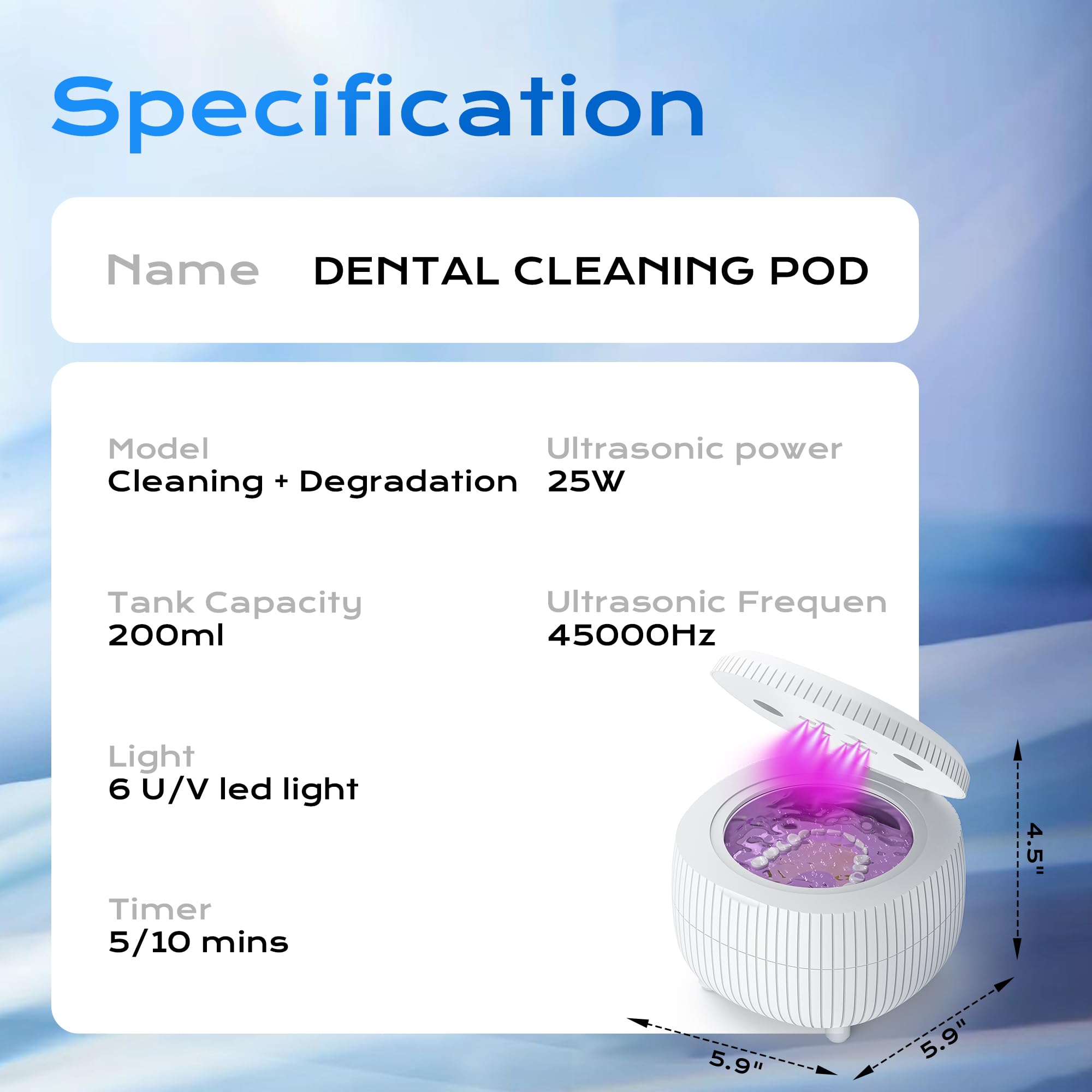 One-button operation for simple setup for dentures and jewelry