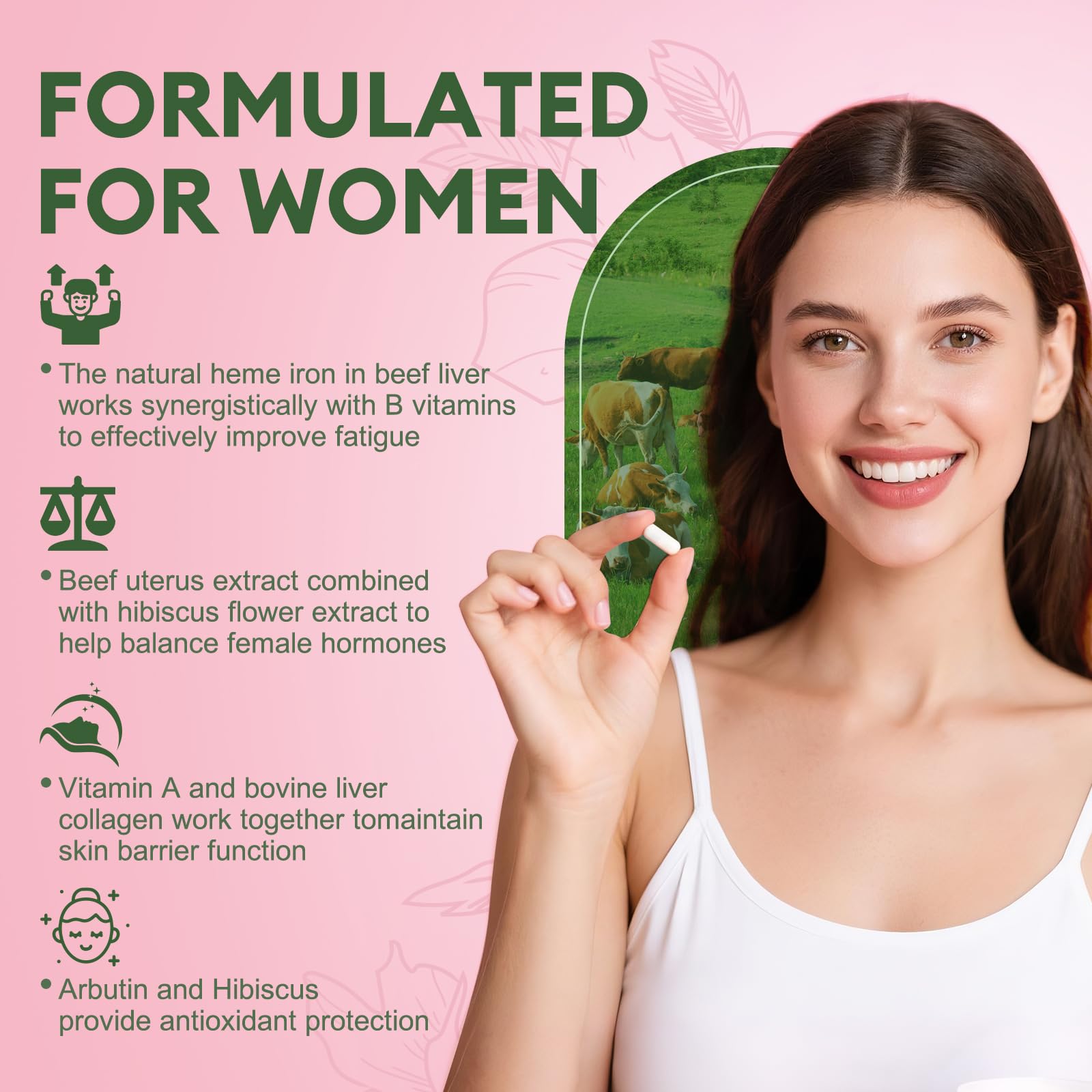 Deodorized, easy-to-swallow beef organ capsules