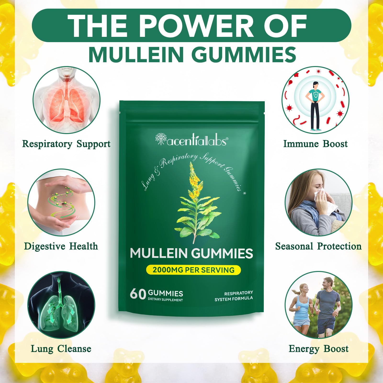 Easy-to-chew mullein gummies product shot