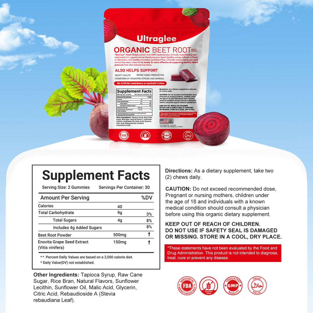 Portable, individually wrapped heart health chews