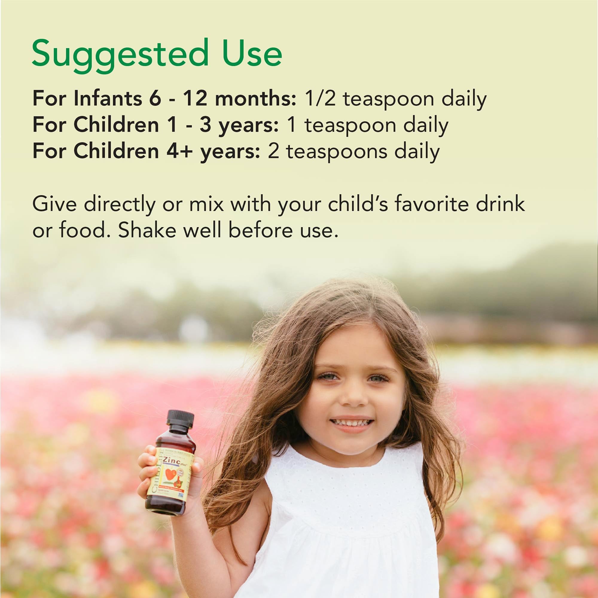 Liquid zinc supplement easy-to-take for kids