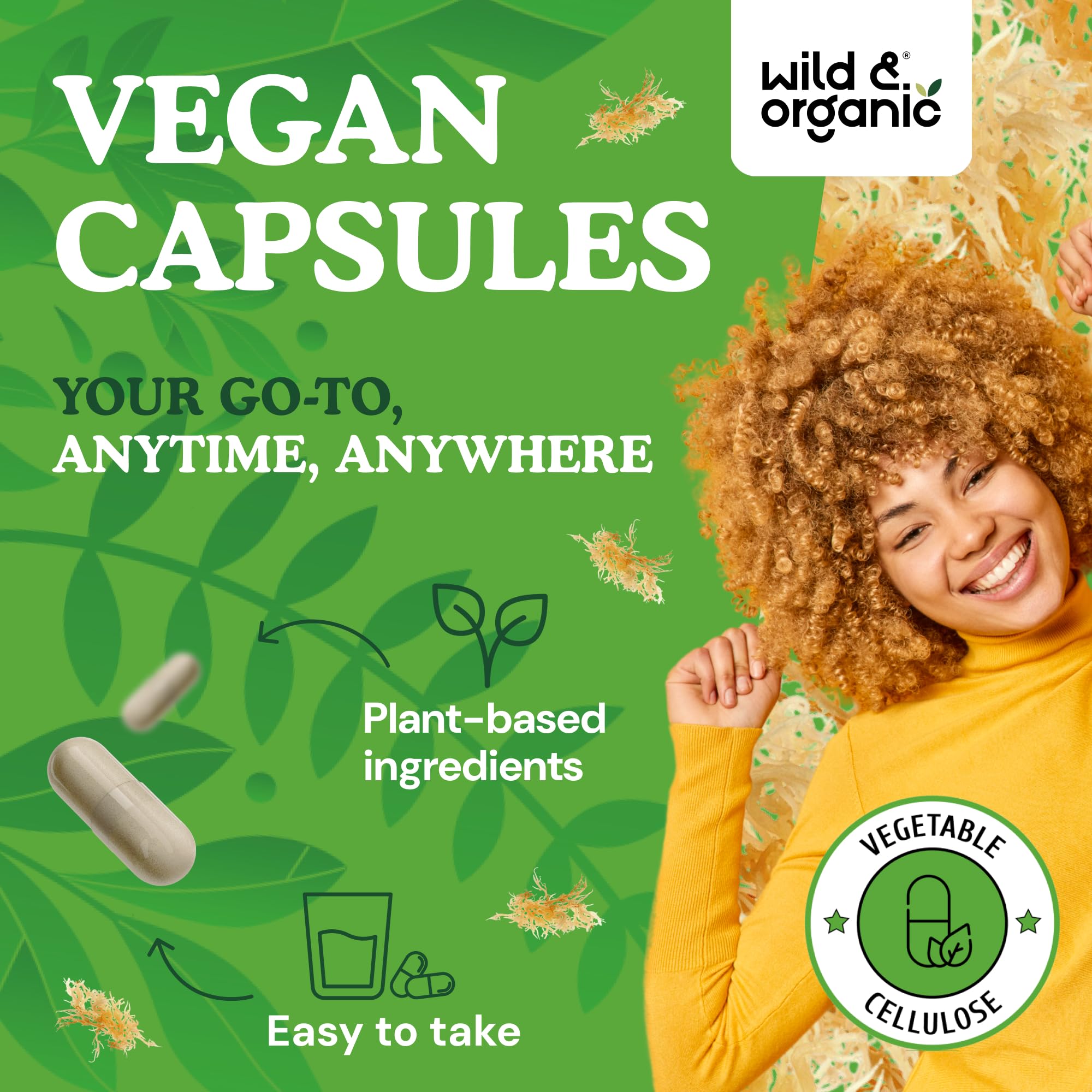 Easy-to-take sea moss capsules with smooth coating