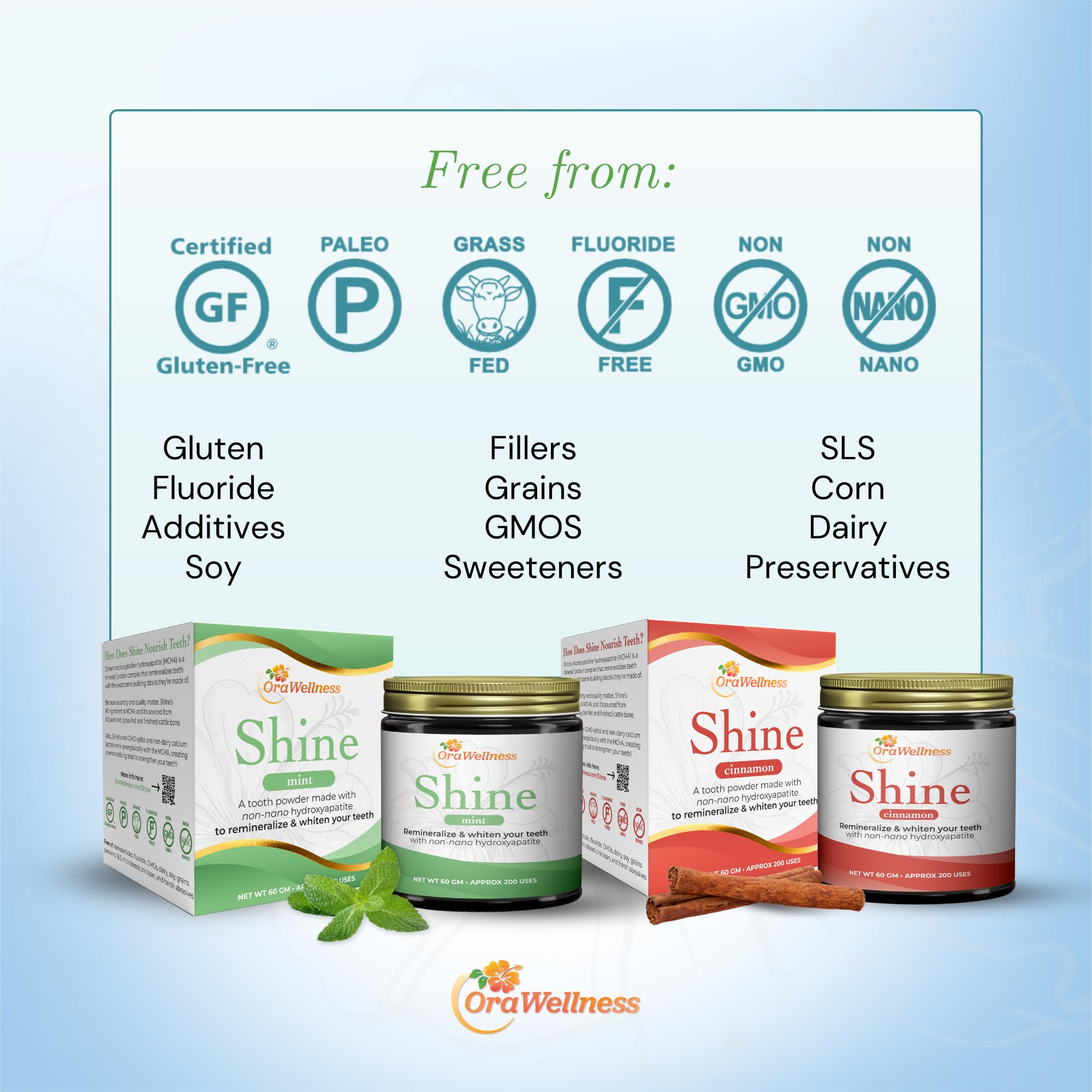 Easy 2-minute brushing steps with Shine powder