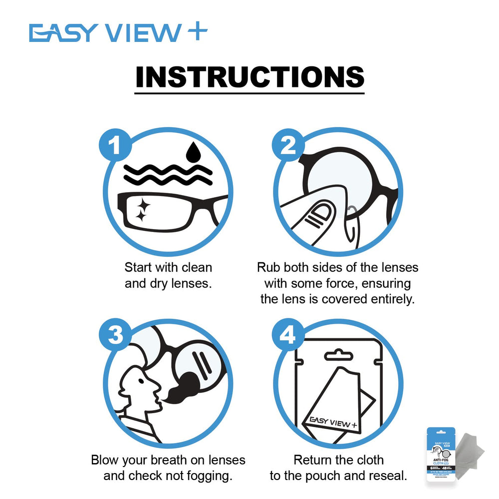 EASY VIEW+ anti-fog microfiber cloth on motorcycle helmet