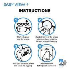 EASY VIEW+ anti-fog microfiber cloth on motorcycle helmet