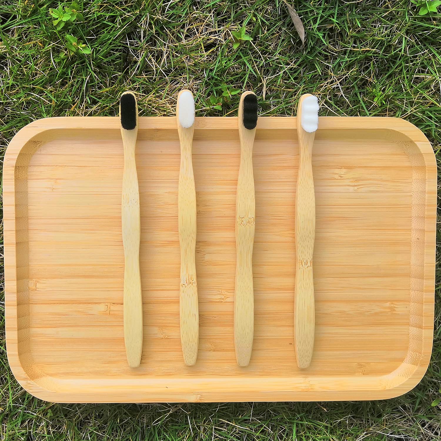 4-pack EasyHonor bamboo toothbrush on shelf