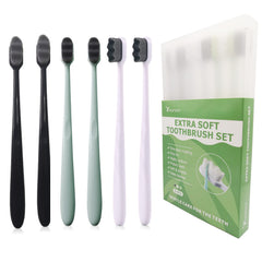 EasyHonor Extra Soft Toothbrush with 6 gray bristles designed for sensitive gums
