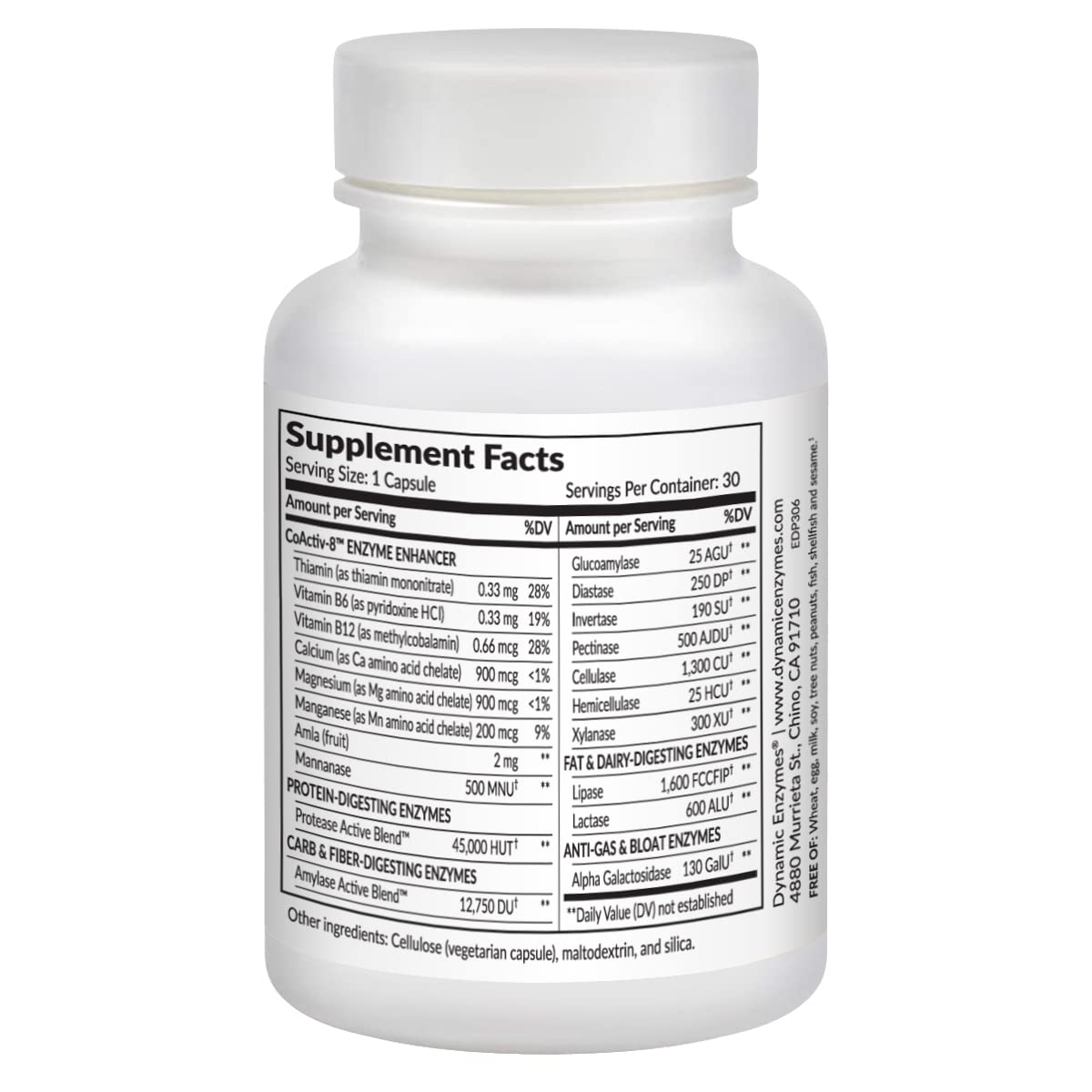 Eat E-Z Digestive Enzymes label