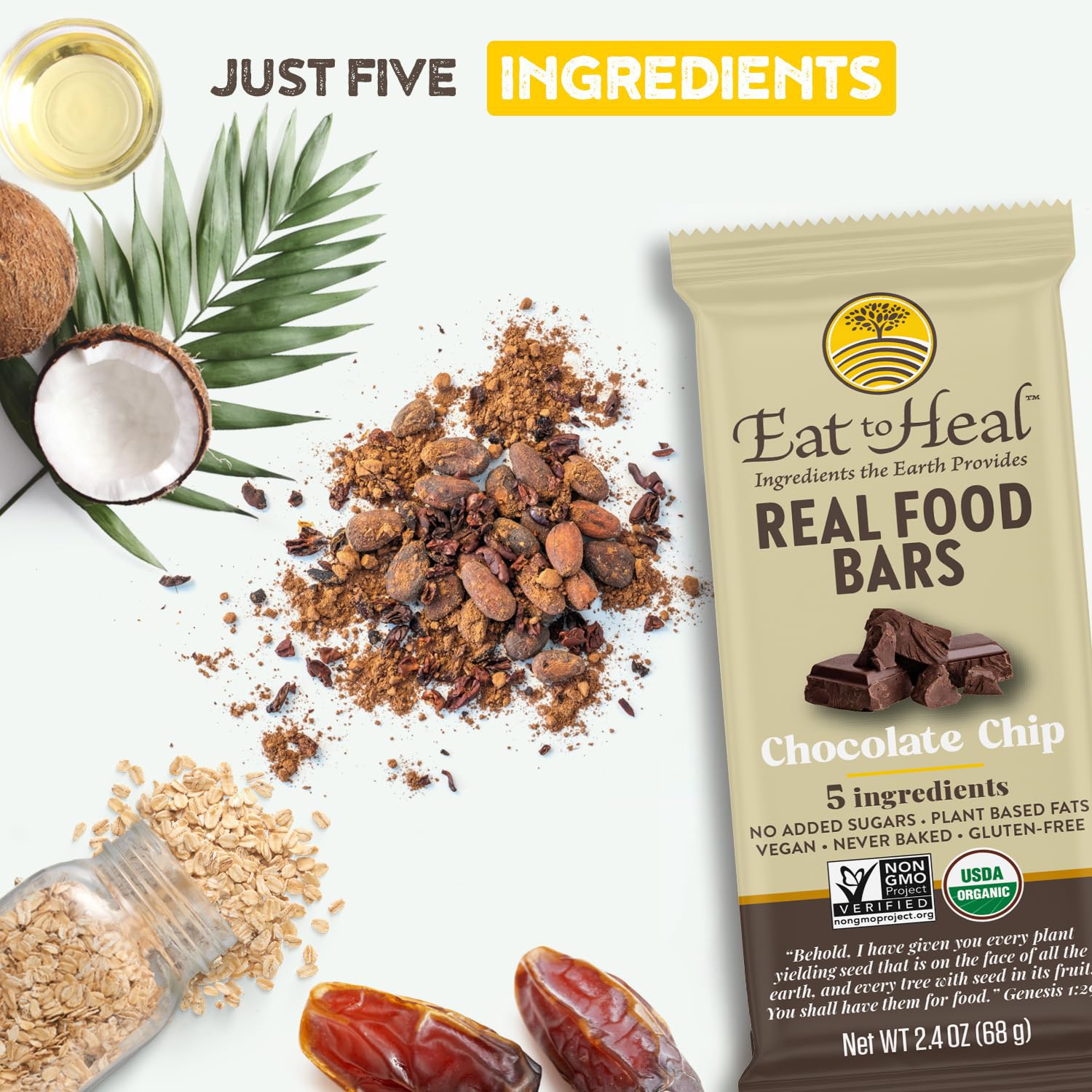 EatToHeal unbaked bar closeup highlighting natural flavors and fresh taste.