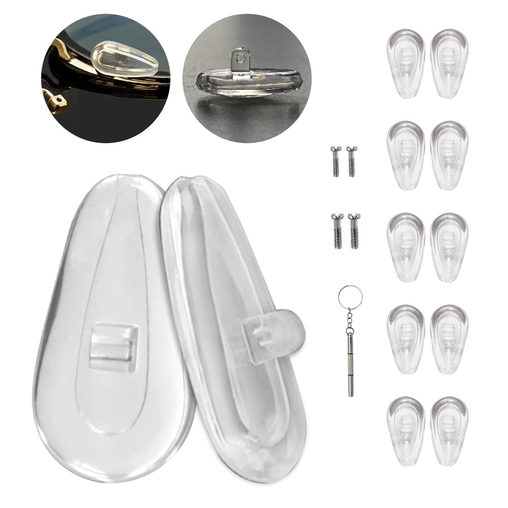 Five pairs of clear silicone Oakley nose pads