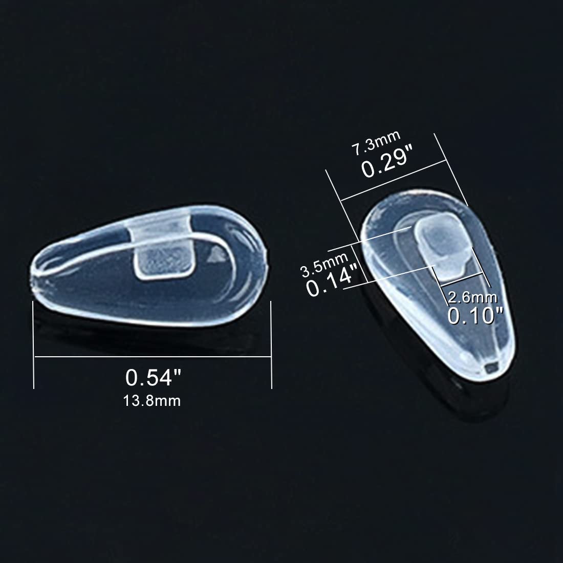 Replacement nose pads for Oakley Taproom OX3204 (clear silicone) – 5 pack