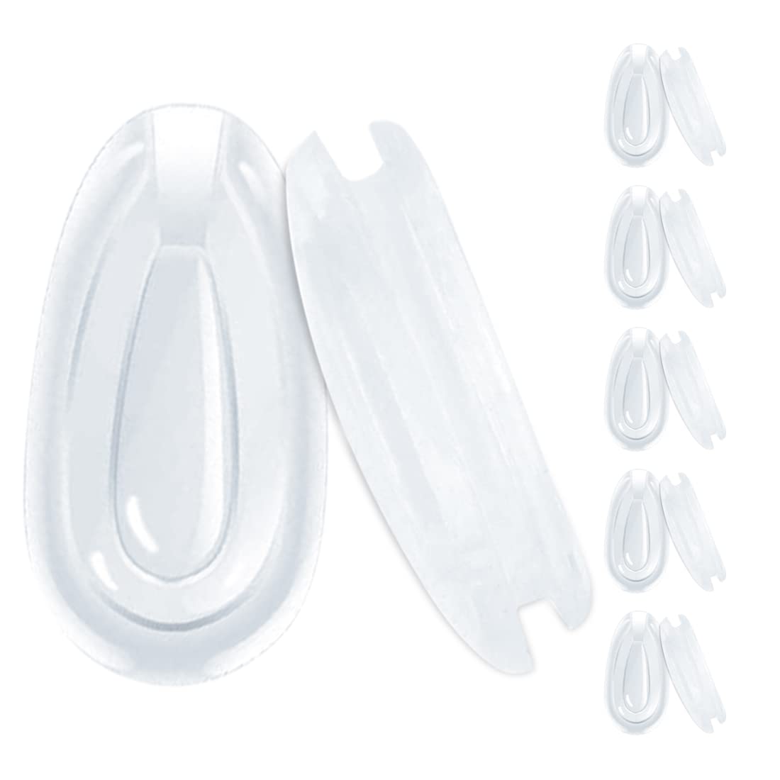 5-pack Eazean replacement nose pads for Oakley eyewear - clear silicone