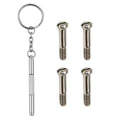 Four stainless steel hinge screws for Ray-Ban Wayfarer RB2140/RB4340