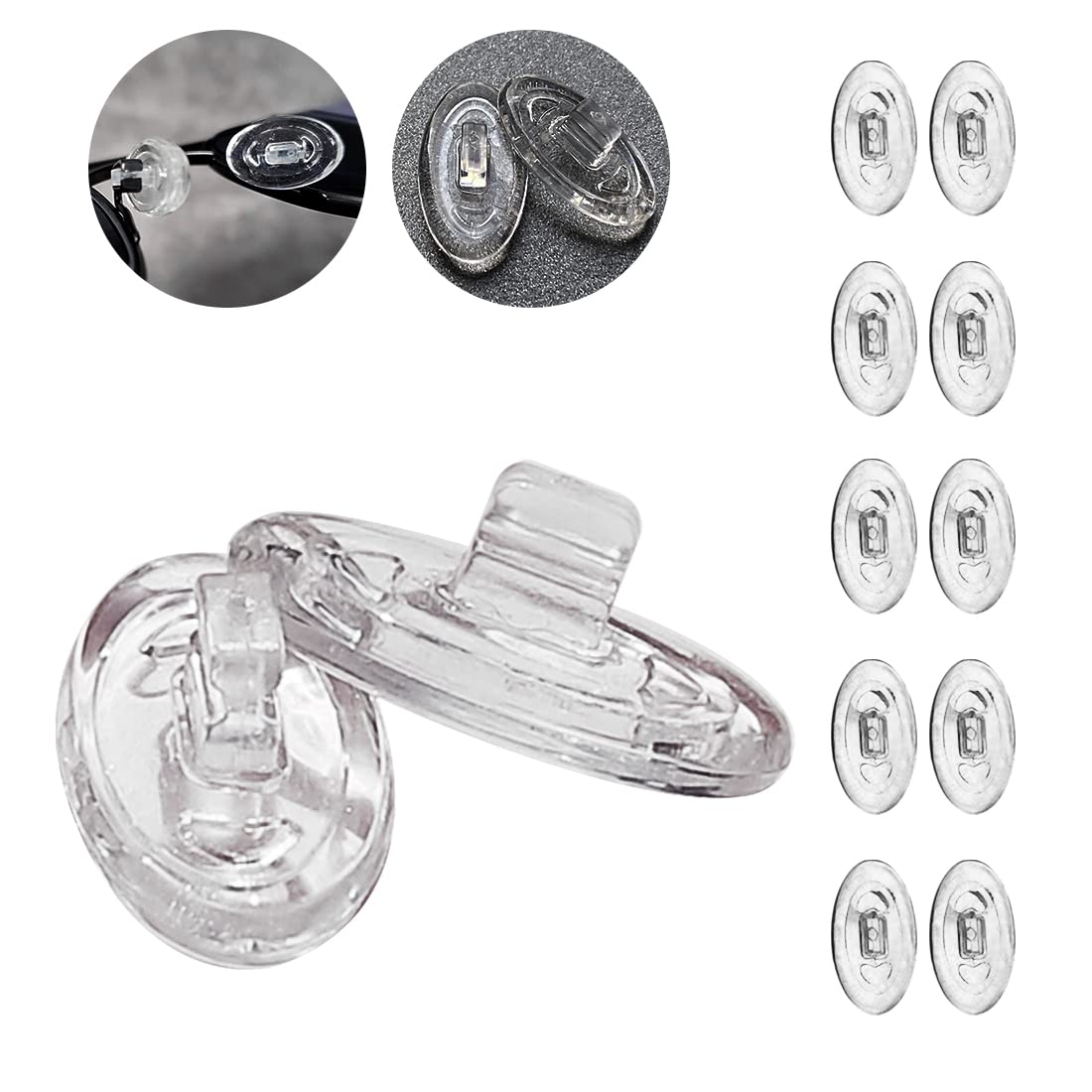 Eazean replacement nose pads for Oakley eyewear – 5 pairs in clear silicone