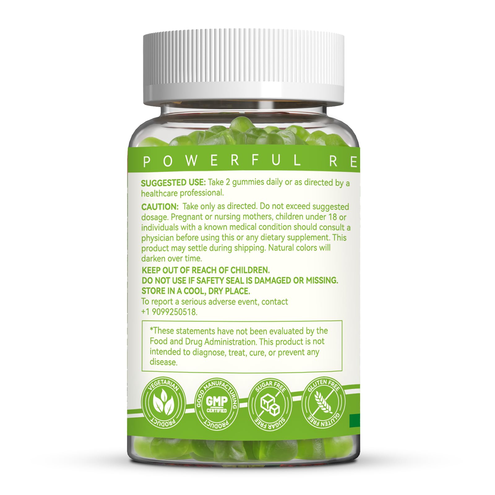 Chlorophyll gummies nutrition and ingredients graphic