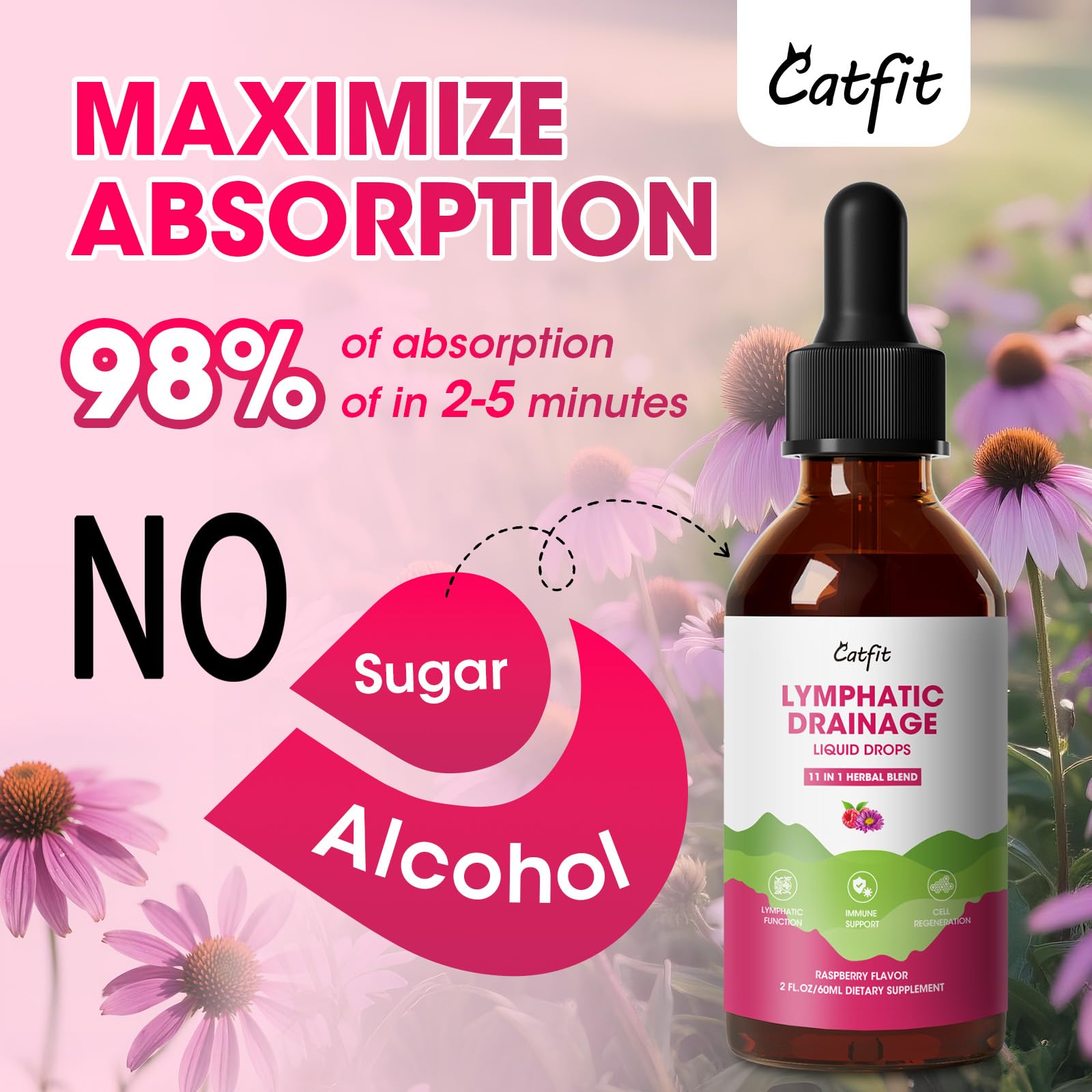 Herbs such as echinacea, elderberry, burdock used in the drops