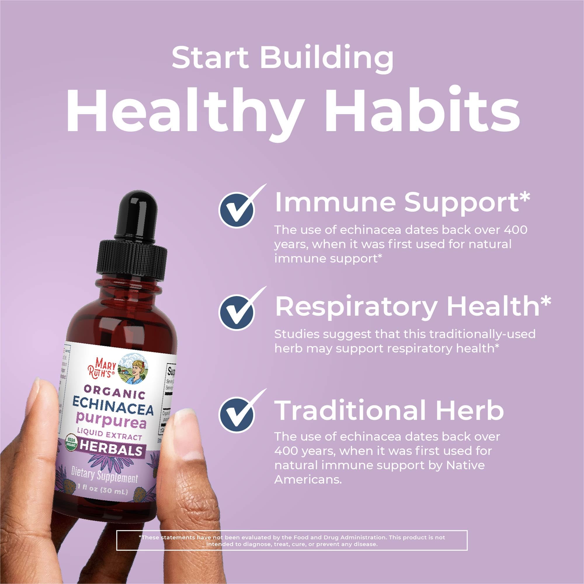 Dropper releasing echinacea purpurea liquid drops