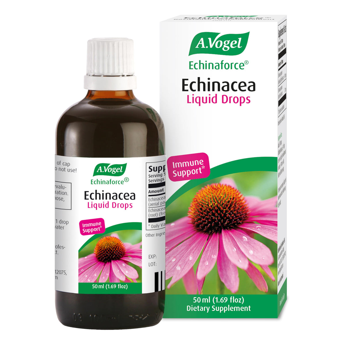 A. Vogel Echinaforce drops bottle on white background