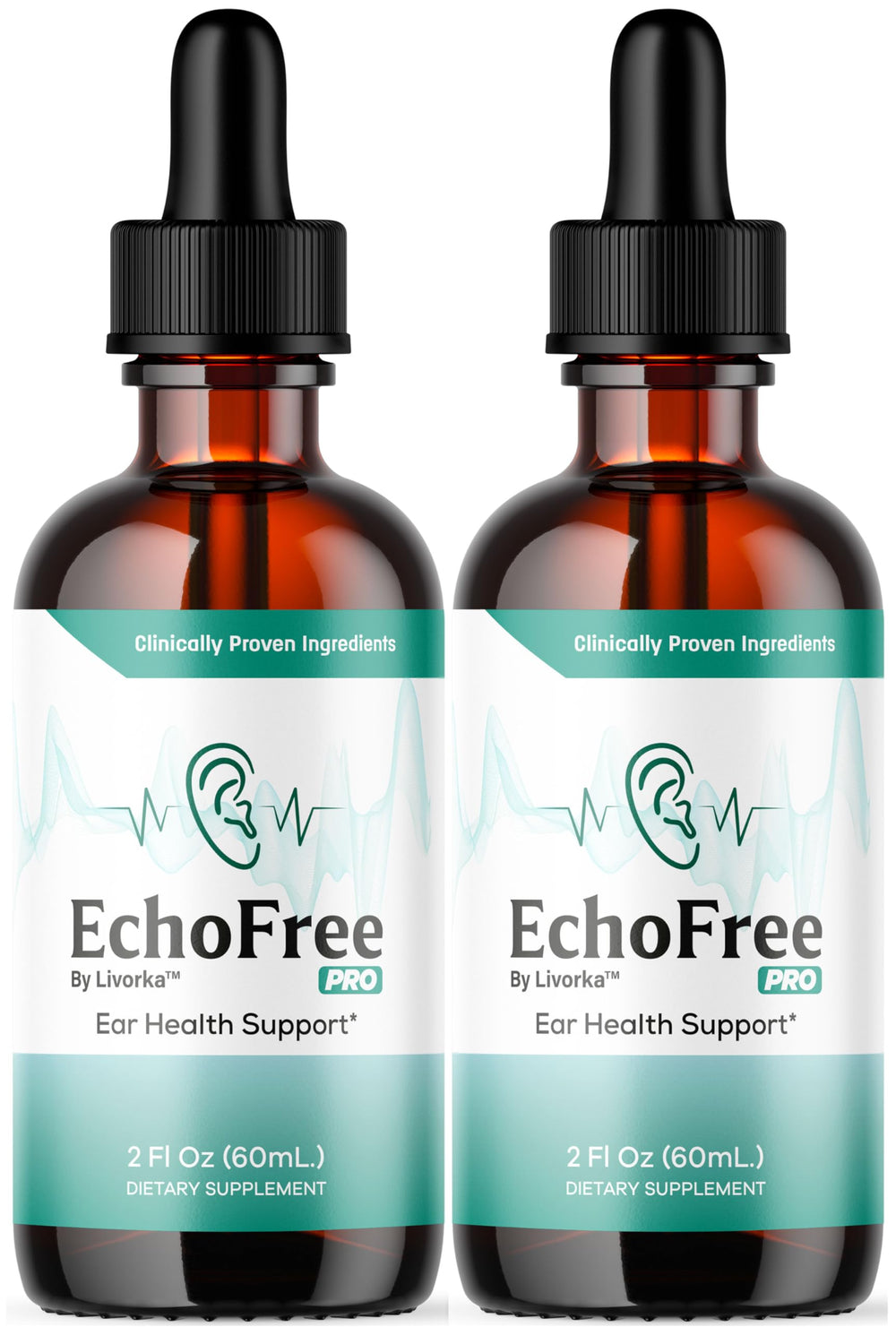 Echo Free Drops bottle with dropper