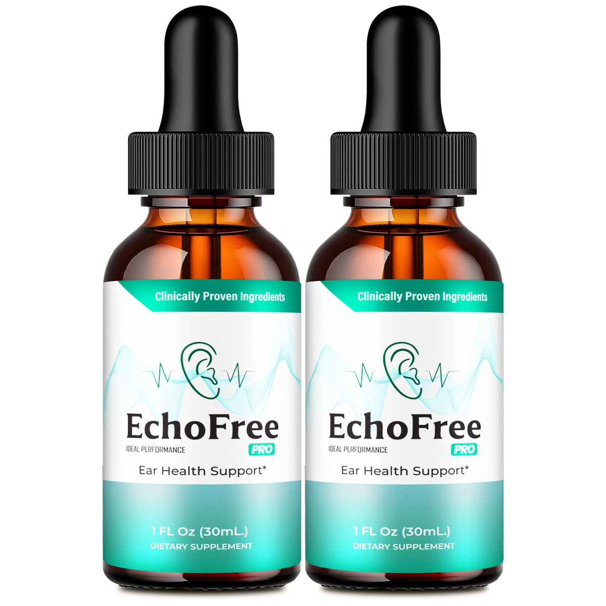 Echo Free Tinnitus Drops bottle - front view
