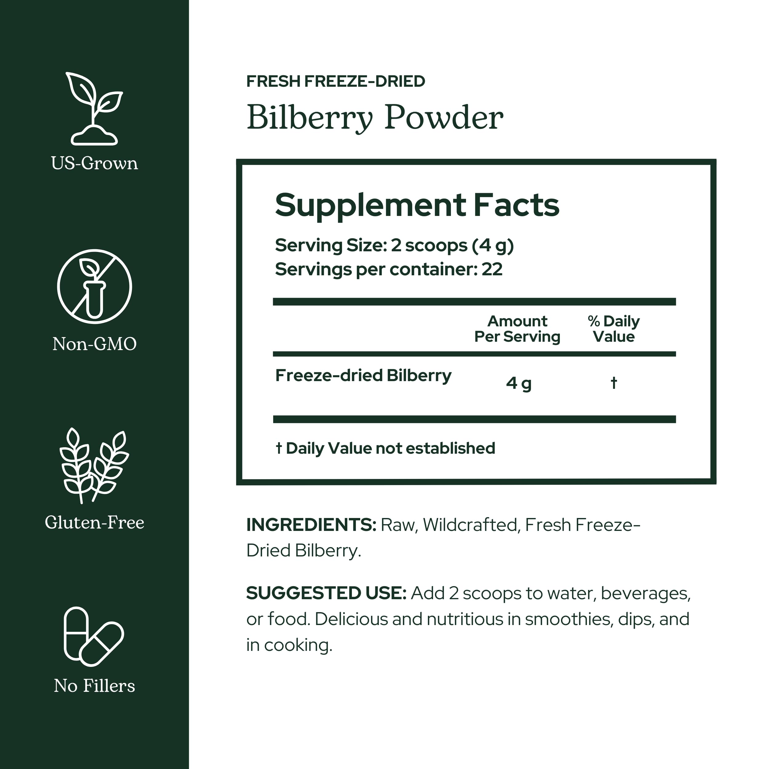 Eclectic Herb Bilberry powder packaging