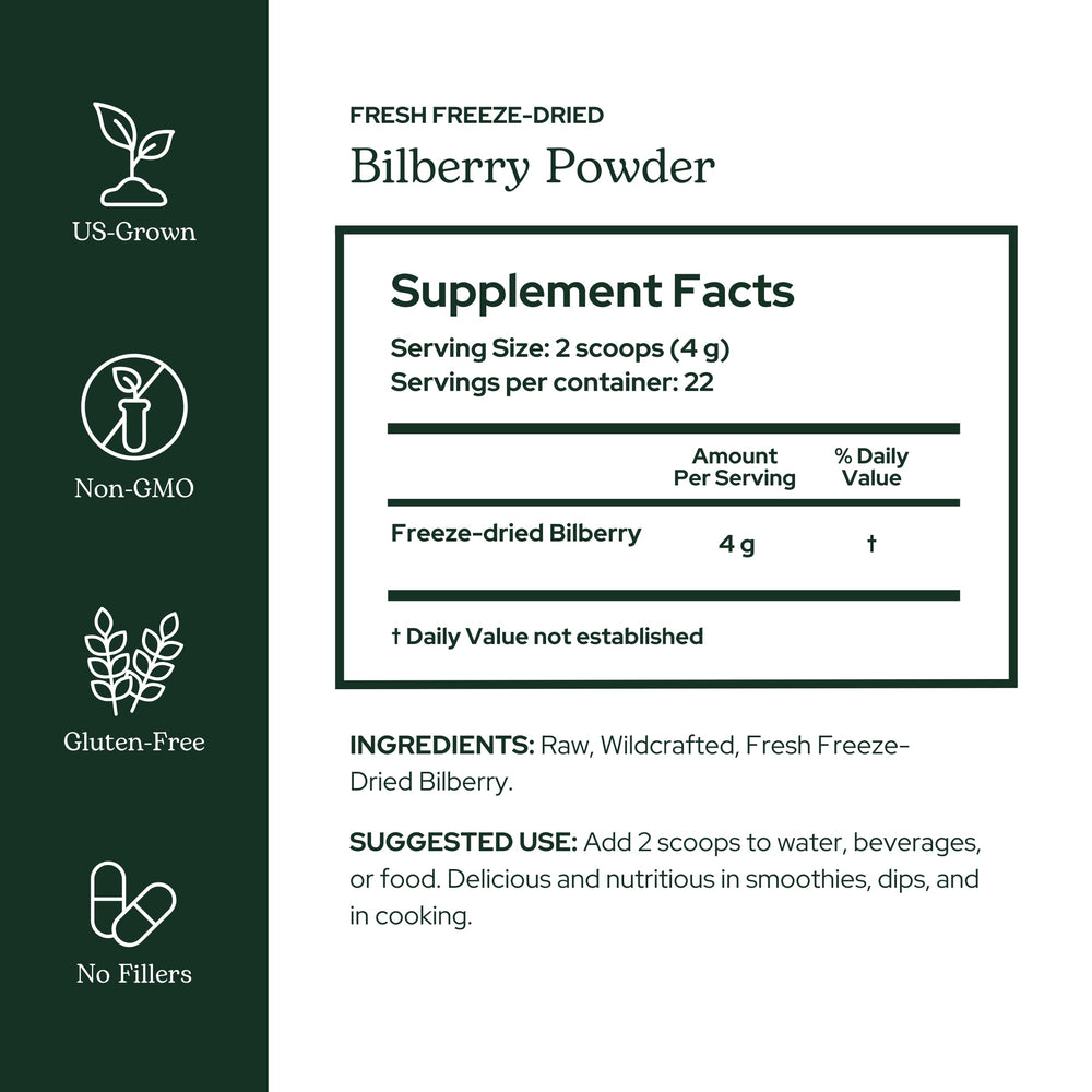 Eclectic Herb Bilberry powder packaging