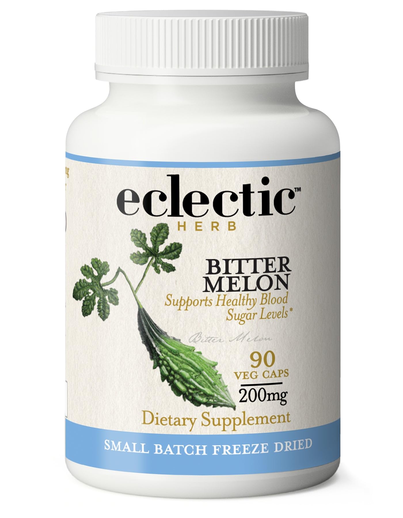 Front label of Eclectic Institute Bitter Melon 90 count bottle