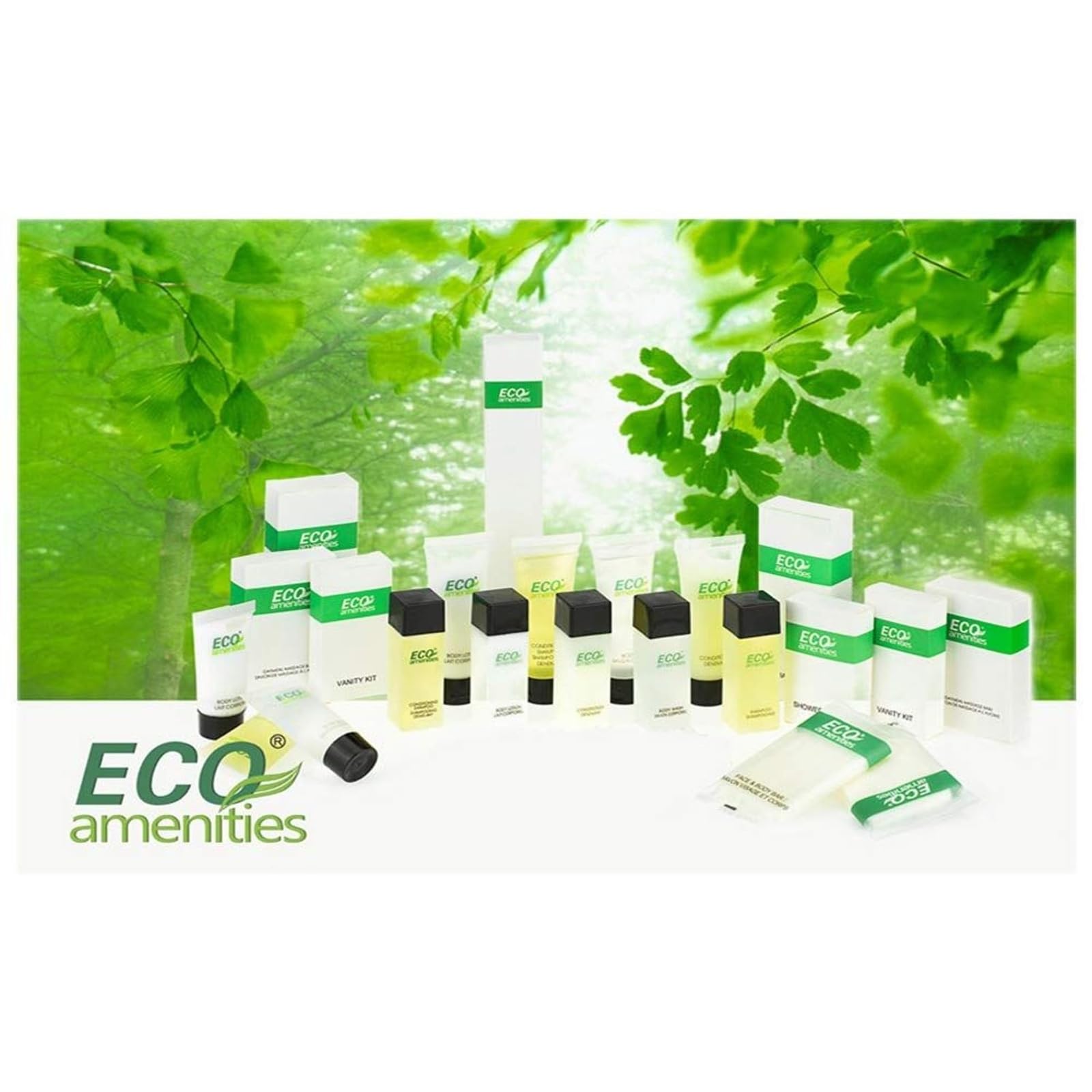 Transparent packaging showing 100 disposable kits for hotels