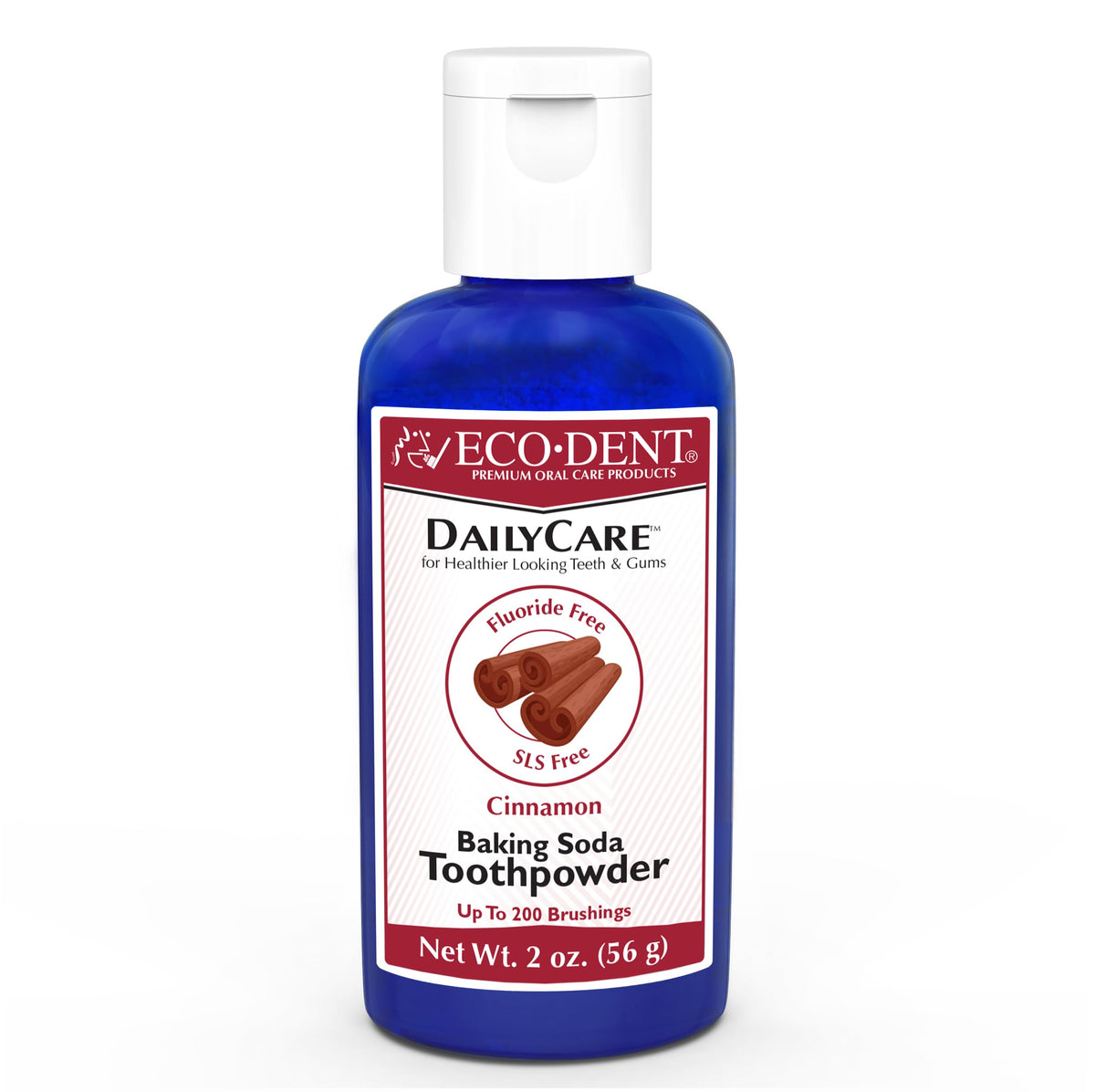 Eco-Dent DailyCare Cinnamon Toothpowder bottle front view