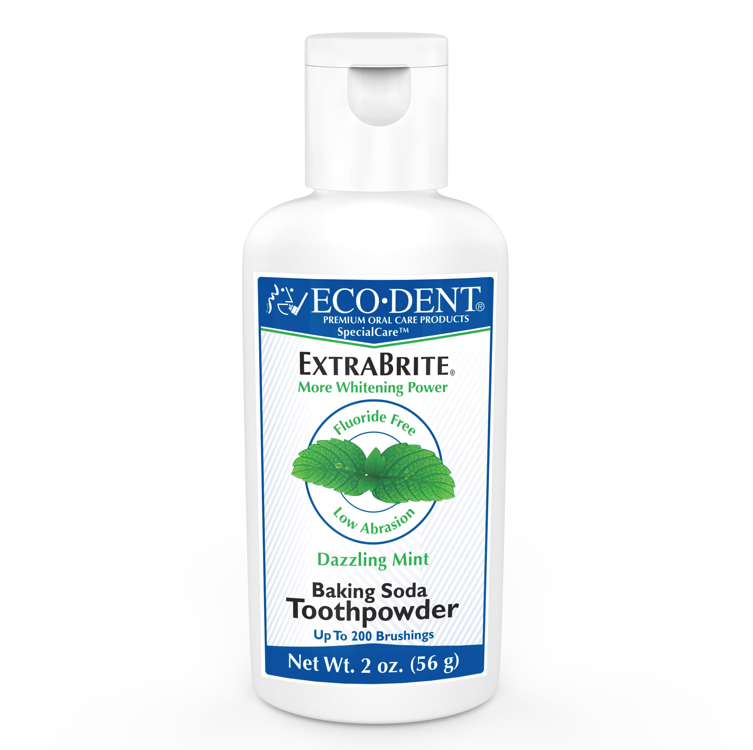 Eco-Dent ExtraBrite Mint Tooth Powder front view