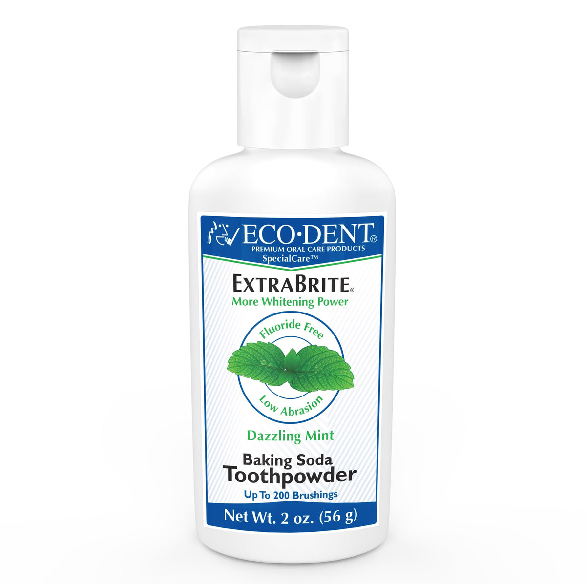 Eco-Dent ExtraBrite Mint Tooth Powder front view