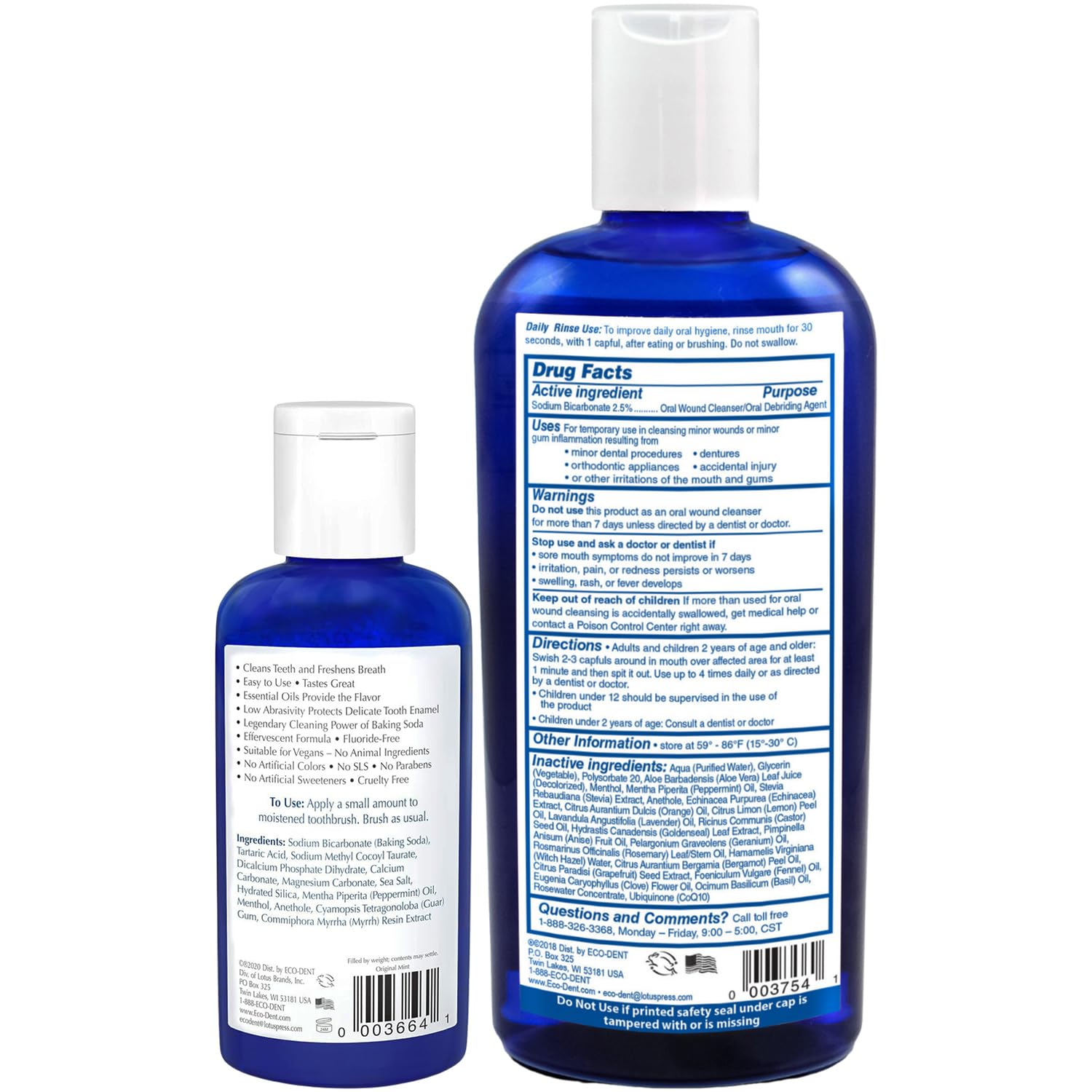 Eco-Dent mint mouth rinse bottle