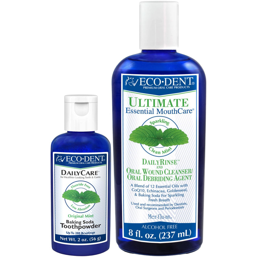 Eco-Dent mint baking soda tooth powder bottle