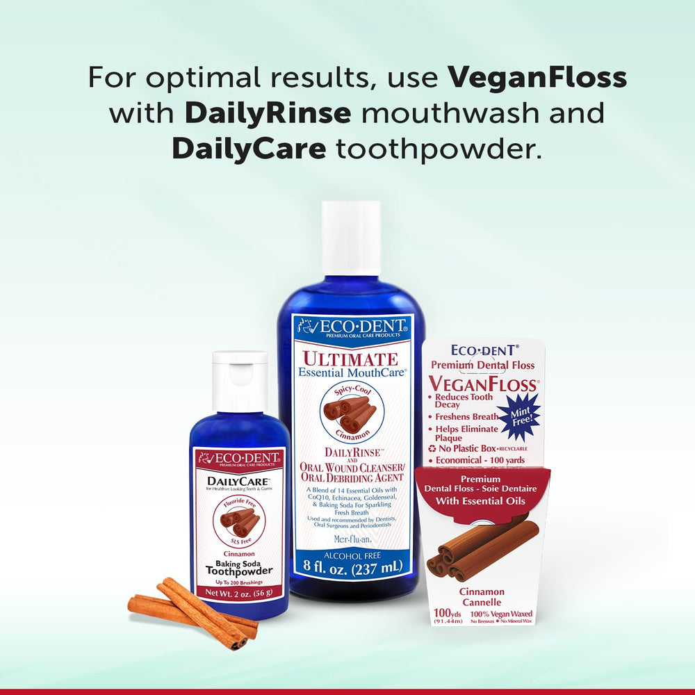 Vegan and cruelty-free ingredients label on Eco-Dent packaging