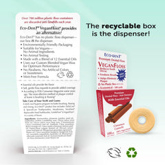 Close up of cinnamon scented vegan wax on Eco-Dent floss