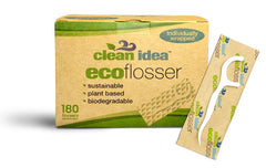 EcoFlossers 180ct individually wrapped dental floss picks with ergonomic handle