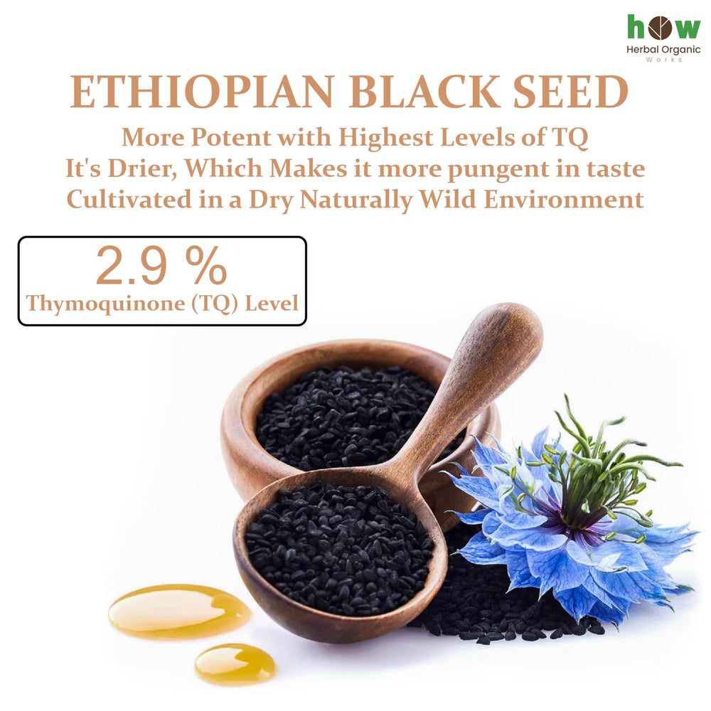 Eco-friendly packaging: glass bottle of black seed oil