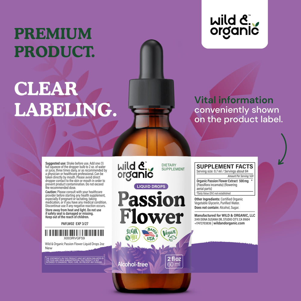 Eco-friendly packaging for passionflower tincture