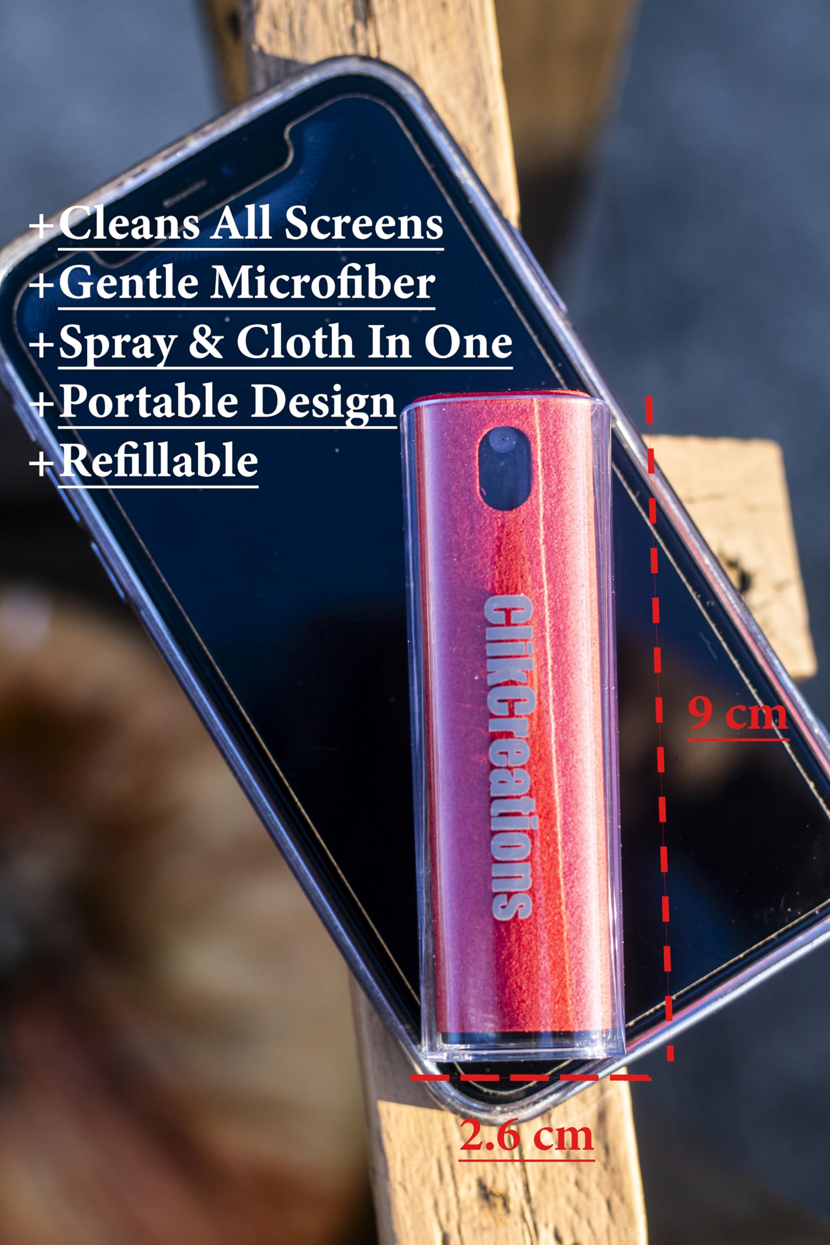 Eco-friendly refillable spray bottle with reusable cloth