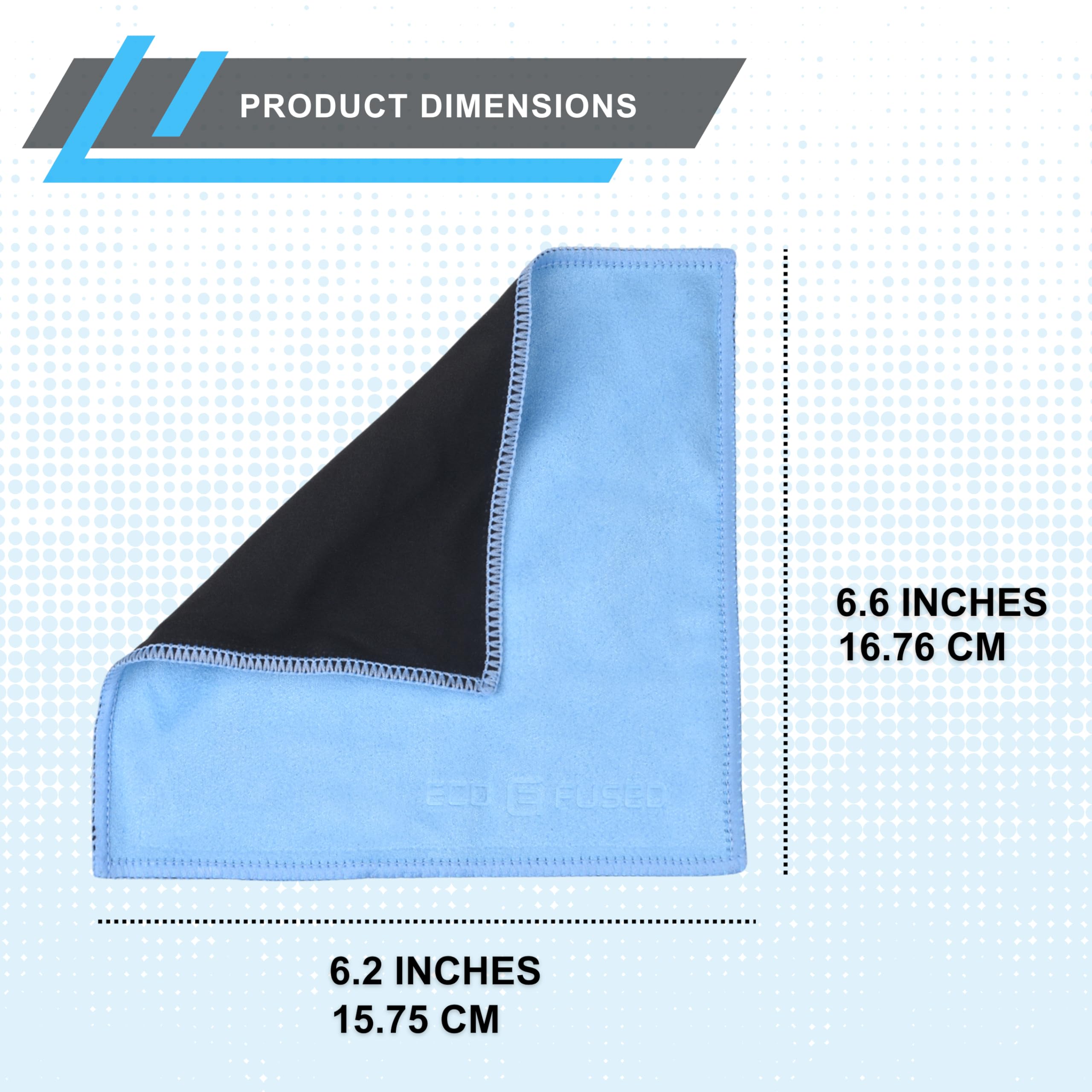 Eco-Fused microfiber cleaning cloths grey and black front view