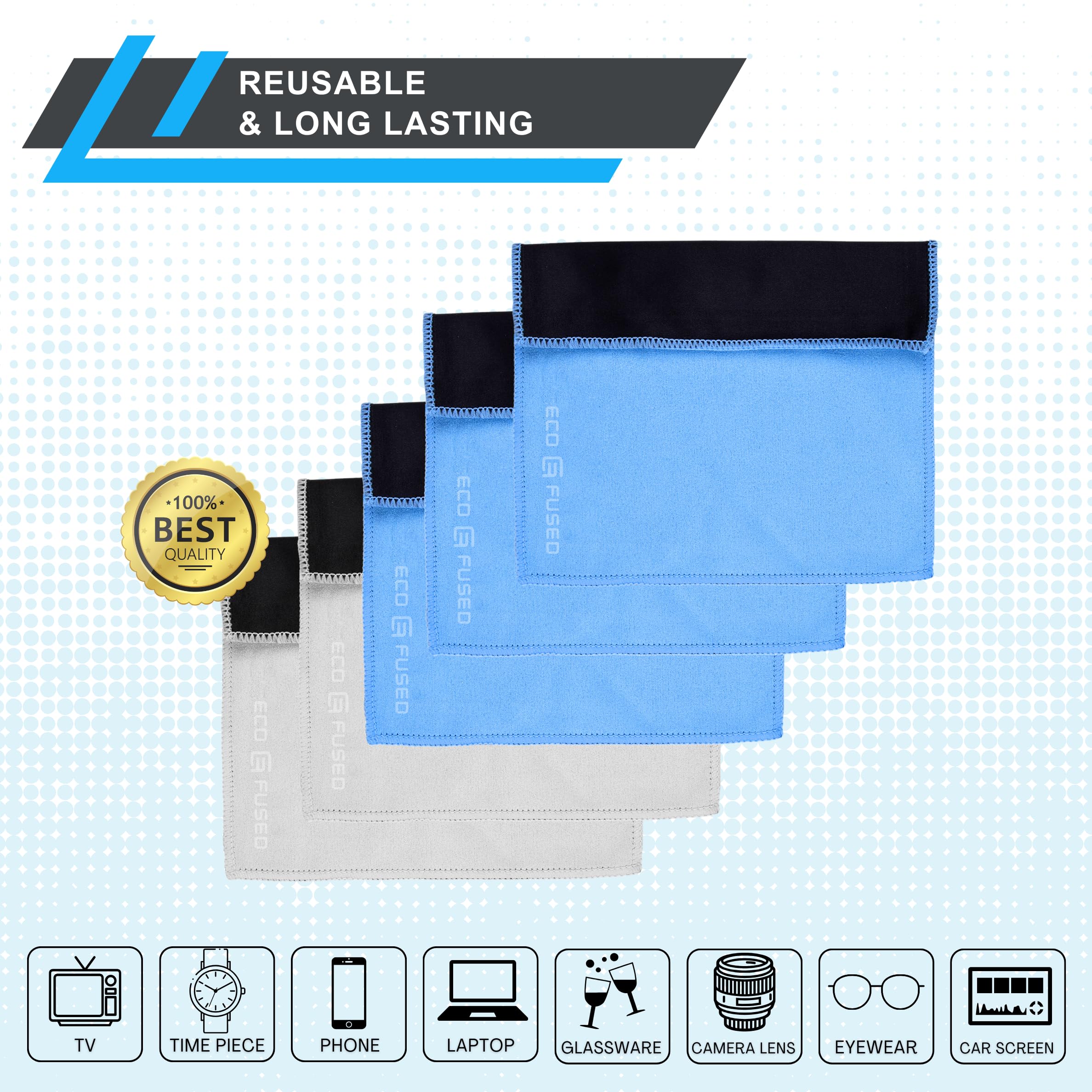 Cloths used to clean smartphones, tablets, TVs, laptops and glasses