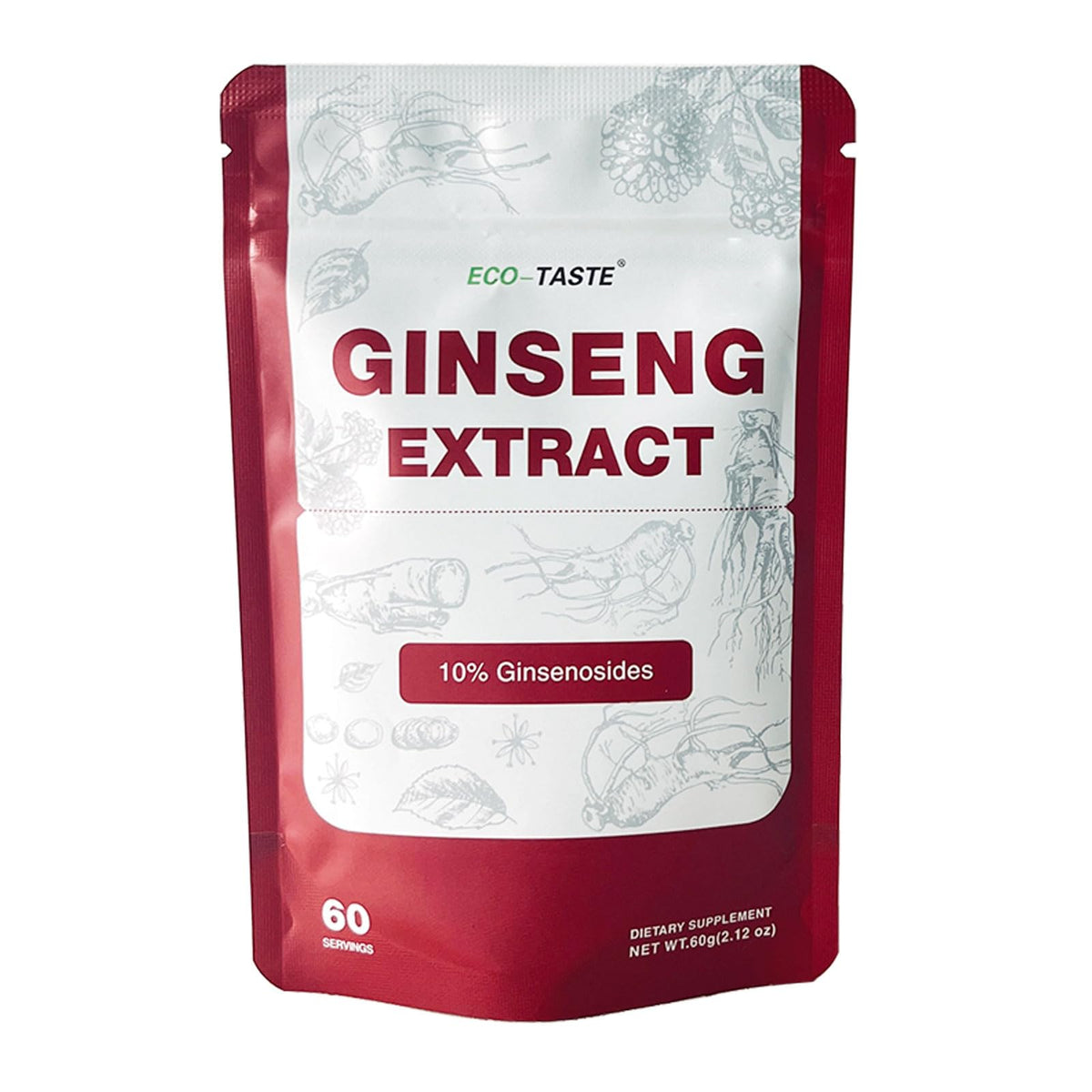 ECO-TASTE Ginseng Root Extract Powder 60g - 10% ginsenosides